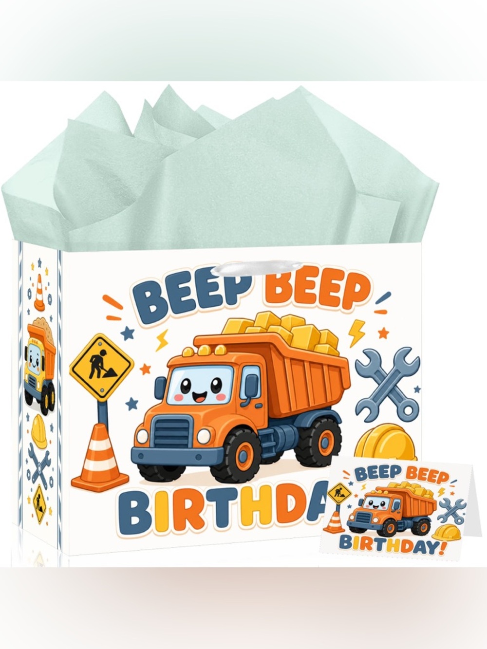 Beep Beep Birthday Red Dump Truck Party Gift Bag